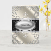 ブラックシルバーアイボリーのグリーティングカードです。 カード (黄色い花)