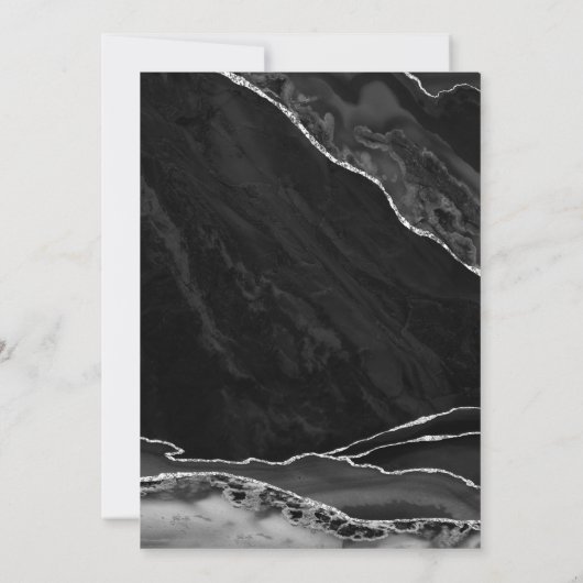 ブラックシルバーアガテマーブル90誕生日 招待状 (裏面)