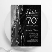 ブラックシルバーアゲートサプライズ 70歳の誕生日 招待状