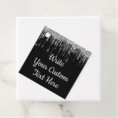 ブラックシルバーアニバーサバーズパーティー誕生日グリッター フェイバータグ (インサイチュ)