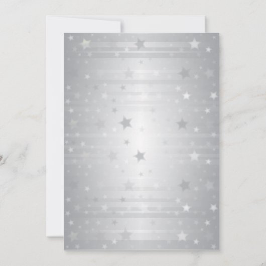 ブラックシルバーアートデコバチェラーパーティー 招待状 (裏面)