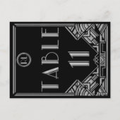 ブラックシルバーアールデコギャツビースタイルテーブル番号11 ポストカード (裏面)