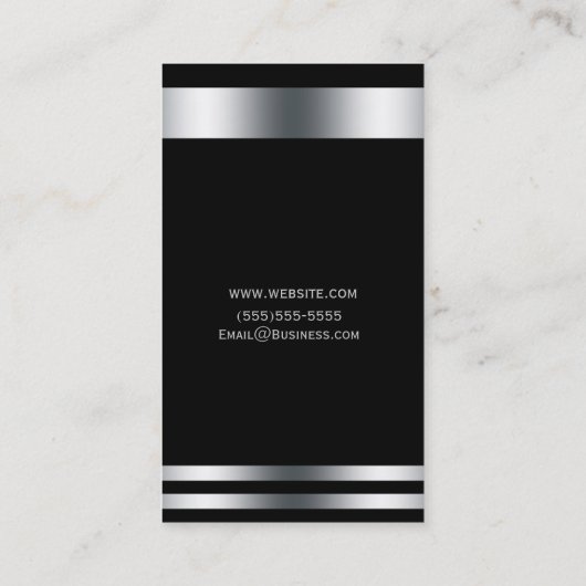 ブラックシルバーエレガントシックモダングラムプロフェッショナル 名刺 (裏面)