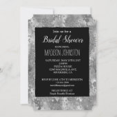 ブラックシルバーグラムグリッタースネークスキン 招待状 (正面)