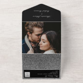 ブラックシルバーグリッターウェディング オールインワン招待状 (外側)