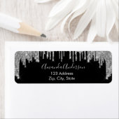ブラックシルバーグリッタードリップシック差出人住所 ラベル (インサイチュ)