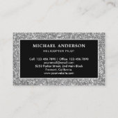 ブラックシルバーグリッターヘリコプタパイロット 名刺 (裏面)