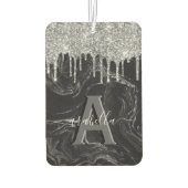 ブラックシルバーグリッターモノグラム カーエアーフレッシュナー (裏面)