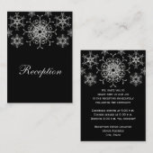 ブラックシルバーグリッタールックスノーフレークエンクロージャカード エンクロージャーカード (正面/裏面)