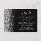 ブラックシルバーグリッター結婚エッジ詳細 エンクロージャーカード (正面)