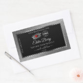 ブラックシルバーグリッター製品ラベルLadybugロゴ 長方形シール (封筒)