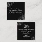 ブラックシルバーグリッター スクエア名刺 (正面/裏面)