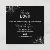 ブラックシルバーグリッター スクエア名刺 (裏面)