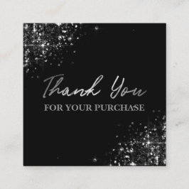 ブラックシルバーグリッター スクエア名刺