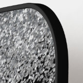 ブラックシルバーグリッター ピックルボールラケット (左詳細)