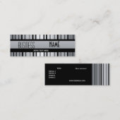 ブラックシルバーグレーメタルルックストライプ スキニー名刺 (正面/裏面)