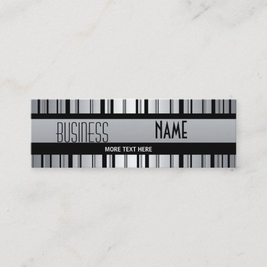 ブラックシルバーグレーメタルルックストライプ スキニー名刺 (正面)