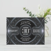 ブラックシルバーサプライズ30th誕生日パーティー 招待状 (スタンド正面)