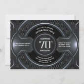 ブラックシルバーサプライズ70thバースデーパーティー 招待状 (正面)
