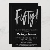ブラックシルバースクリプト50thバースデーパーティーへの招待 招待状 (正面/裏面)