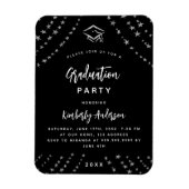 ブラックシルバースターの卒業式パーティーへの招待 マグネット (縦)