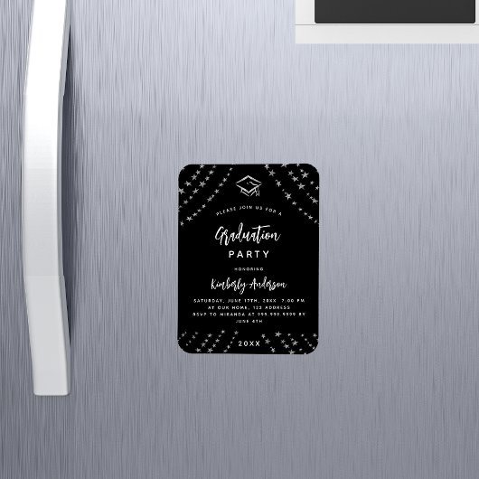 ブラックシルバースターの卒業式パーティーへの招待 マグネット
