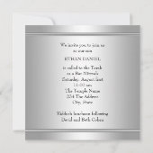 ブラックシルバースターオブデイヴィッドバー(ユダヤ教の)バル・ミツバー 招待状 (裏面)