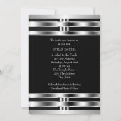 ブラックシルバースターオブデイヴィッドバー（ユダヤ教の）バル・ミツバー 招待状 (裏面)