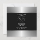 ブラックシルバースターオブデイヴィッドバー(ユダヤ教の)バル・ミツバー 招待状 (裏面)