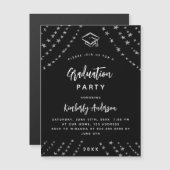 ブラックシルバースターズ卒業パーティー贅沢 マグネット招待状 (正面/裏面)