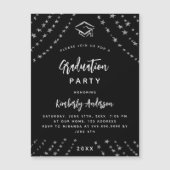 ブラックシルバースターズ卒業パーティー贅沢 マグネット招待状 (正面)