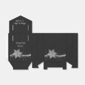 ブラックシルバースノーフレーク冬の結婚式のお願いボックス フェイバーボックス (折り畳みなし)
