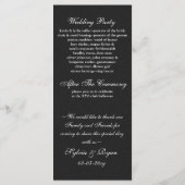 ブラックシルバースノーフレーク結婚式のプログラムの長さ プログラム (裏面)