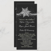 ブラックシルバースノーフレーク結婚式のプログラムの長さ プログラム (正面/裏面)