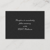 ブラックシルバースノーフレーク結婚式のレセプション招待状 エンクロージャーカード (裏面)