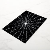 ブラックシルバースパイダーウェブハロウィーン 箔招待状 (回転した状態)