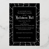 ブラックシルバースパイダーウェブハロウィーン 箔招待状 (裏面)