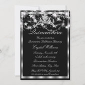 ブラックシルバースパークルティアラスターズキンセアニェラ 招待状 (正面)