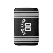 ブラックシルバースポーツジャージー（名称・ナンバー付き） バスマット (正面縦)