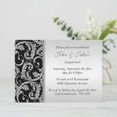 ブラックシルバースワール婚約記念日カスタム 招待状 (スタンド正面)