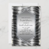 ブラックシルバーゼブラワイルドアニマルプリントエキゾチックパーティー 招待状 (正面)