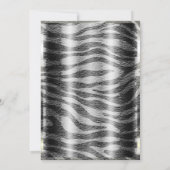 ブラックシルバーゼブラ野生動物プリントエキゾチックパーティー 招待状 (裏面)