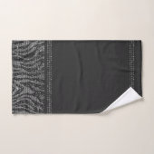 ブラックシルバーゼブラ ワイルドアニマルプリント エキゾチック グラム バスタオルセット (ハンドタオル)