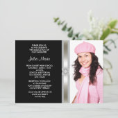 ブラックシルバーダイヤモンドガール写真卒業 招待状 (スタンド正面)