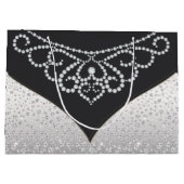 ブラックシルバーダイヤモンド女性 ラージペーパーバッグ (裏面)