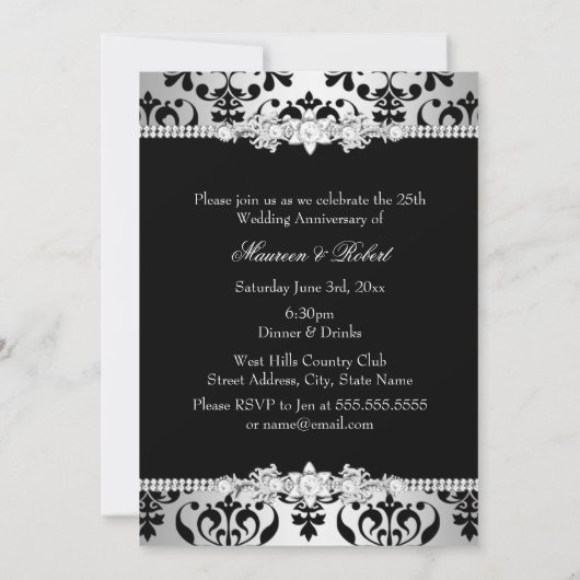 ブラックシルバーダマスクパールボウ25周年記念 招待状 (裏面)
