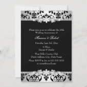 ブラックシルバーダマスクパールリボン 25周年 招待状 (裏面)