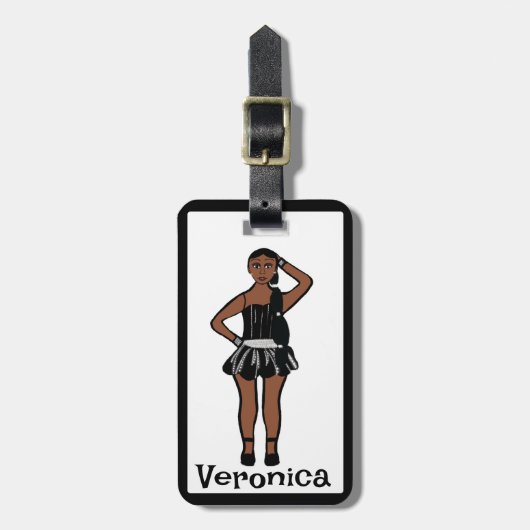 ブラックシルバーダンサー#3 ラゲッジタグ (正面縦)