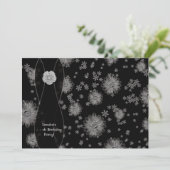 ブラックシルバーデイジー誕生日パーティーの招待状 招待状 (スタンド正面)