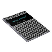 ブラックシルバートライアングル名前をカスタムするジャーナルノートブック ノートブック (右側)